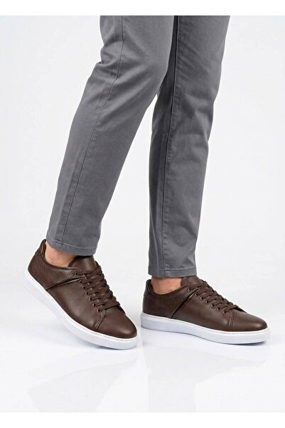 Dropland Men's Brown Genuine Leather Daily Sneaker Shoes Casual Shoes 356