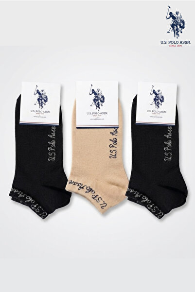 U.S. Polo Assn. 3’lü Pamuklu Patik Çorap