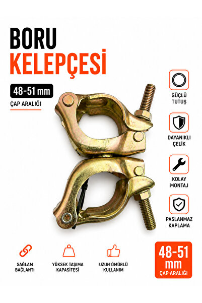 DIY Metal Boru Kelepçesi 48-51mm Çelik Boru Sabitleme Kelepçesi Duvar Tavan M...