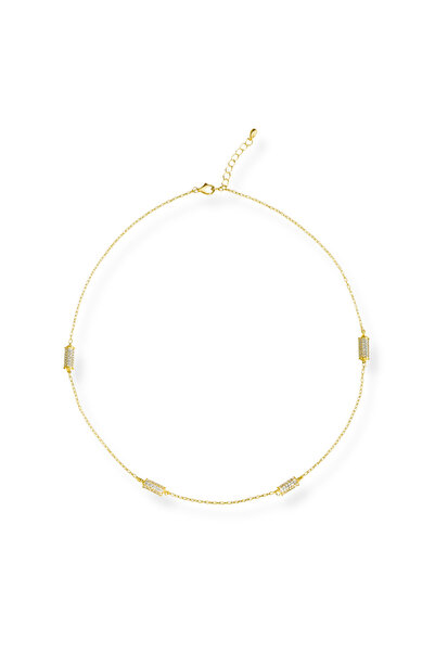 PerleJewelry Zircon Bar Gold Kolye
