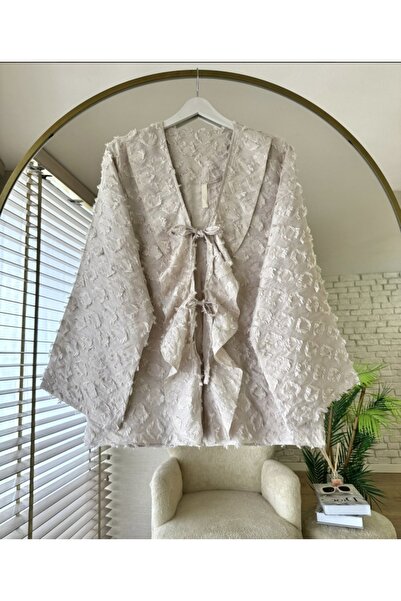 MODA VEDAT Ženski kimono sa volanima i resicama na prednjoj strani -0450