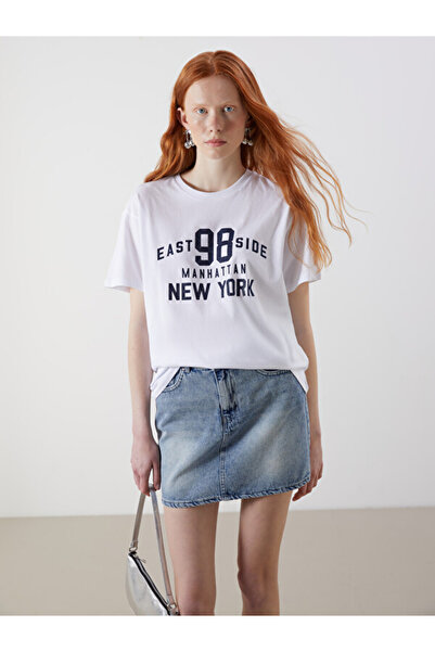 LC Waikiki New York Printed 100% Cotton Women's T-Shirt