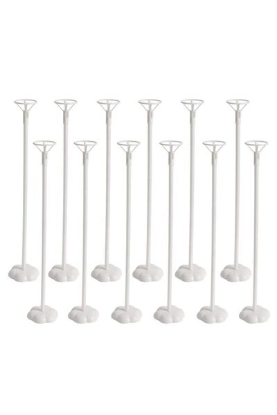 MP Mirific Party Set of 10 white sticks with balloon holders, 42 cm