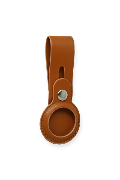 Generic Brand Airtag Strap Leather Case - Tan