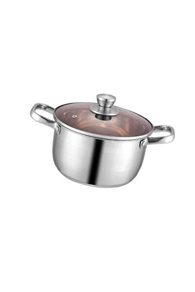 Clini Oală din oțel inoxidabil cu capac de sticlă, 24 cm, 5x-0790