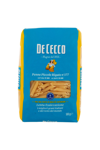 De Cecco Paste din semințe, tip penne piccole rigate N ° 177 500 GR