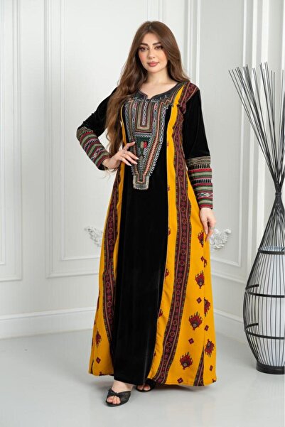 riva fashion Traditional Velvet Jalabiya Luxurious Areej