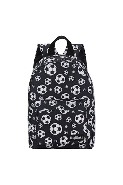 OEM Ghiozdan pentru grădiniță, negru, cu model de fotbal - My Way
