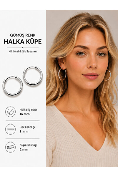 16 mm 316L Çelik Halka Küpe