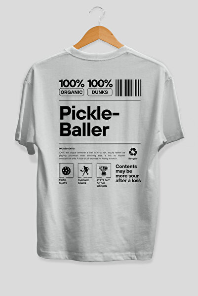Ankhises Pickleballer velika bela majica sa printom na leđima, 100% pamuk, ul...