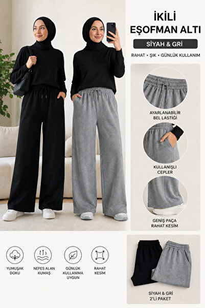 BERYY MODA Pantaloni de trening negri și gri - Piesă de îmbrăcăminte conserva...