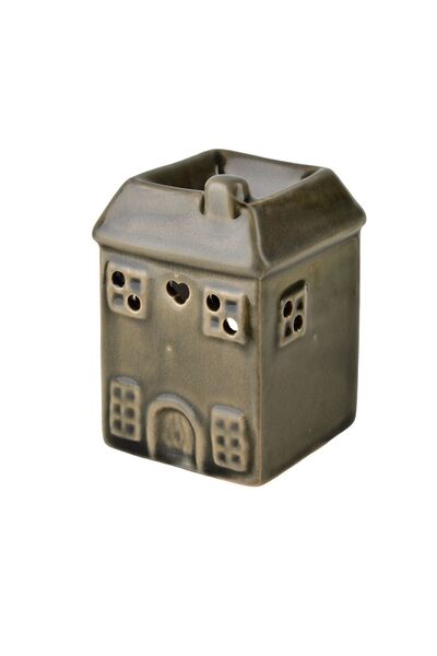 MONDEX Arzător de ulei ceramic în formă de casă 6.5x6.5x9.5 cm Gri 1 buc.