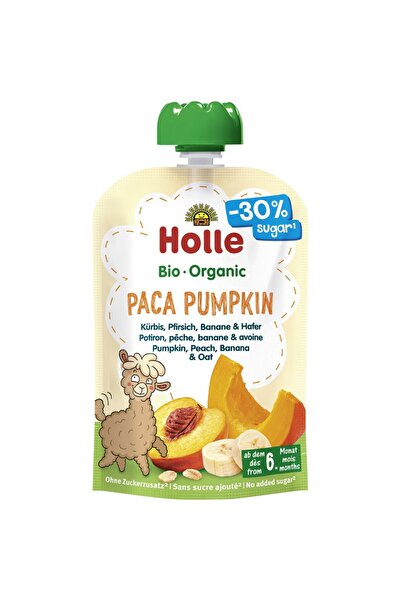 Holle Piure din dovleac piersici banane si ovaz fara gluten pentru copii 6 luni,