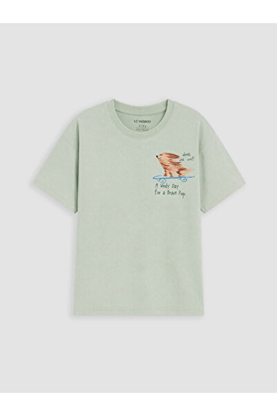 LC Waikiki Sparkling Choices from Shining Store Zero Roba Collar Printed T-Sh...