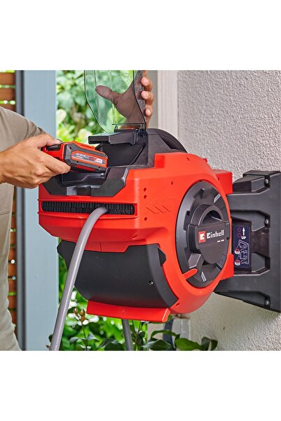 Einhell Akülü Otomatik Hortum Makarası Duvara Monte Bahçe Sulama Sistemi Hort...