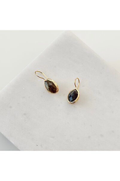 Vesce Atelier Iridescent Labradorite Oval Earrings
