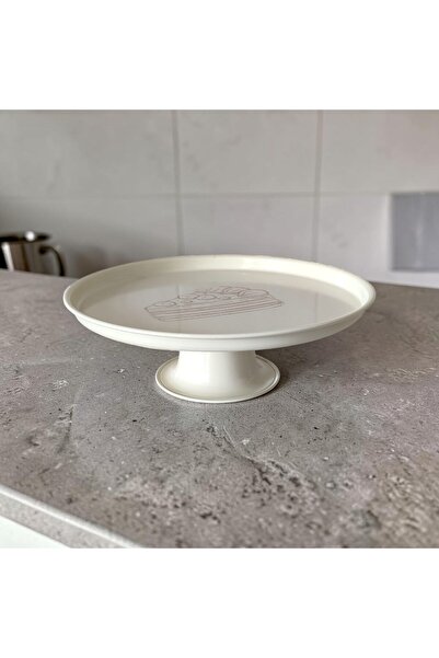 bereka Metal Cake and Pastry Stand Cake Plate 24 cm Stainless Serving Dish