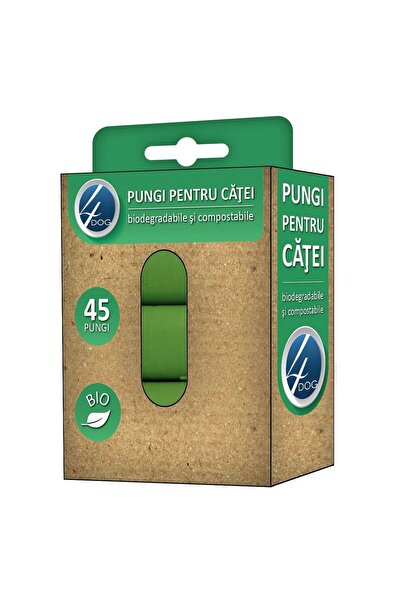 4dog Pungi pentru deșeuri canine, 3 role, 45 pungi