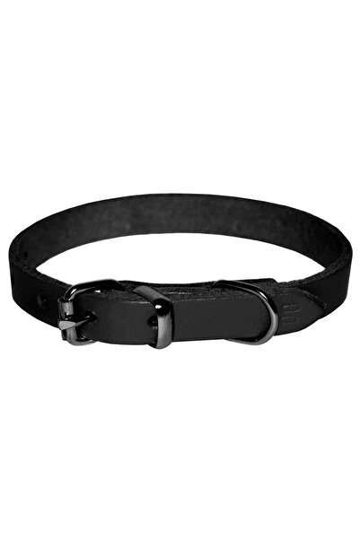 4dog Zgardă de câine din piele neagră 10 x 290 mm
