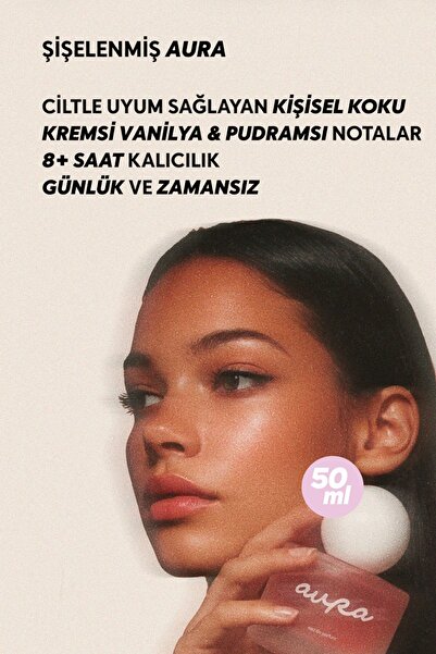 Cream Co. İkili Aura Parfüm Seti EDP 2x50 ML | Vanilyalı Pudralı Kalıcı Kokulu Kadın Parfümü | Yasemin Zambak