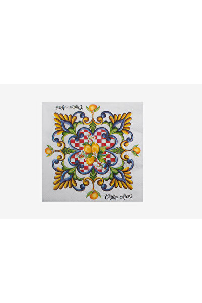 CHIARA ALESSI La Felicita Blue Paper Napkin 33X33 cm