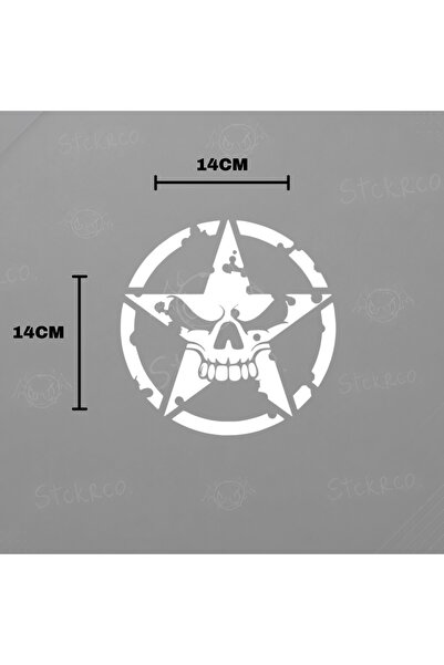 STCKRCO Motor-Araba-Kask İçin Askeri Yıldızlı Kuru Kafa Sticker Etiket 1 adet