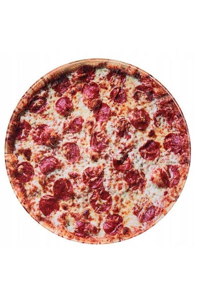 OEM Patura rotunda, Forma de pizza, Microfibra, 150 x150 cm, Rosu/Bej