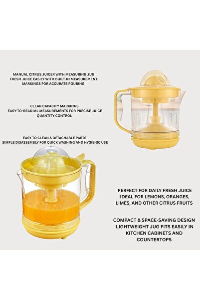 ARABIQO 25W Electric Juice Extractor, 1.0L Transparent Juice Jug, Dual Rotation, Dust Cover & Cord Storage for Home, Office & Café