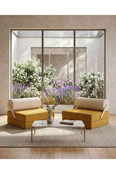 DECHOME 90x90 cm Modüler Sünger Koltuk | Yatak Olabilen, Hareketli Silindir S...