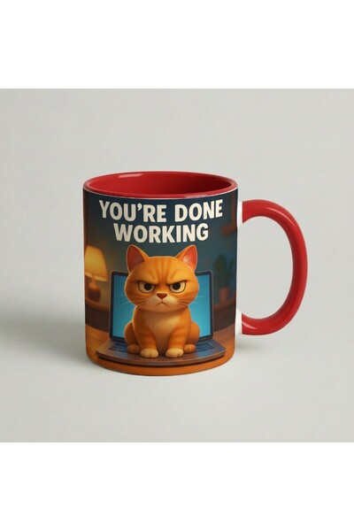 Petgifts Cana Cadou Personalizat Amuzanta Cu Mesaj You're Done Working - Cera...