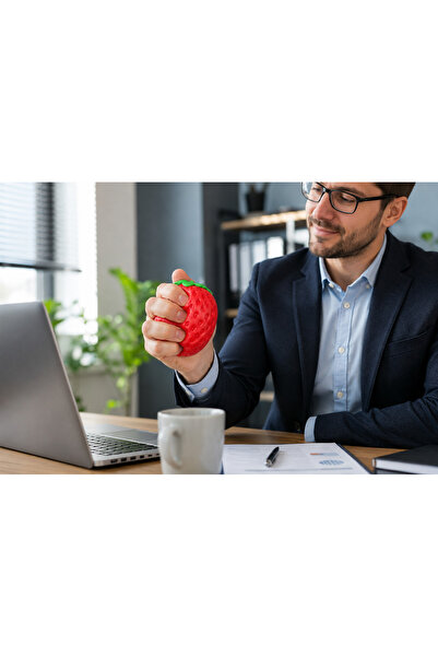 Generic Squishy Strawberry Stress Ball | Slow Rising Squeeze Fidget Item | Cute Kawaii Food Squishy | Sensory Anxiety Relief Stress Reliever for Desk Office | Party Favors Gift