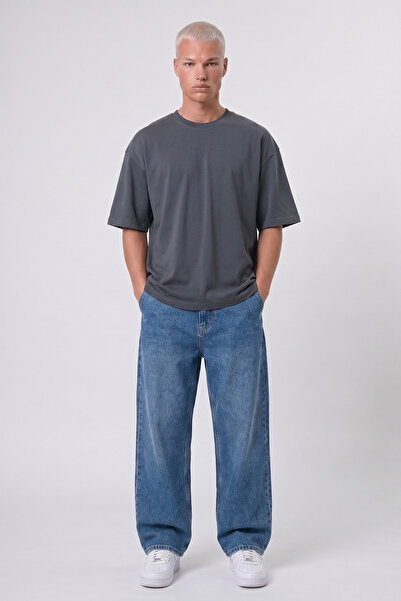 Respire Tricou Basic Oversize Afumat