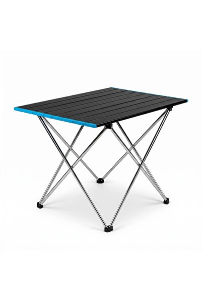 DFNOUTDOOR Katlanabilir Alüminyum Kamp Ve Piknik Masası, Siyah, Geniş Model,