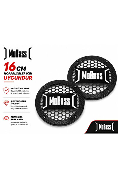 MOBASS 16cm Hoparlör Kapağı - Logolu Plastik Midrange Hoparlör Kapak 16 cm - ...