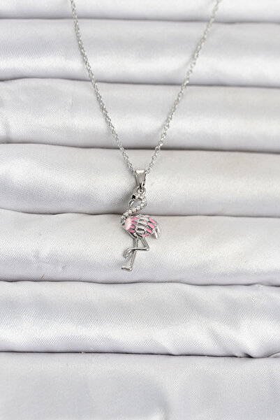 OGHAMAY 316L Steel Chain Silver Color Flamingo Model Women's Necklace