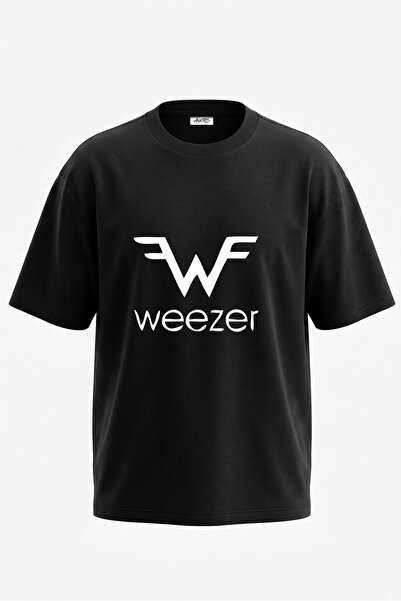 Anetos Μπλουζάκι Weezer Design με στάμπα στην πλάτη, βαμβακερό μαύρο oversize