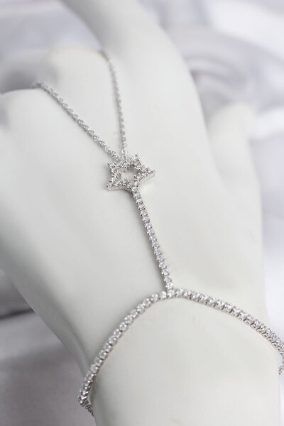 OGHAMAY Silver Color Brass Zircon Stone Star Model Şahmeran