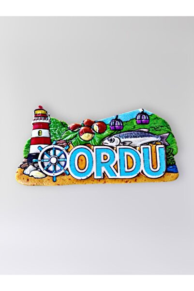 Mundy ORDU Polyester Kabartmalı Magnet 8x4 cm Şehir Magneti Dekoratif Hediyel...