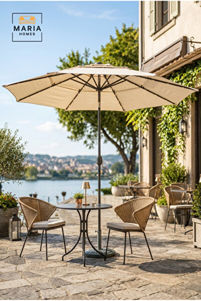 MARIA HOMES Outdoor Patio Umbrella Market Umbrella Sun Shade Garden Parasol f...