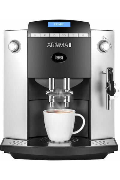 Teesa AROMA 700 Αυτόματη Μηχανή Εσπρέσο 1400W Πίεση 15bar με Μύλο Άλεσης Ασημί