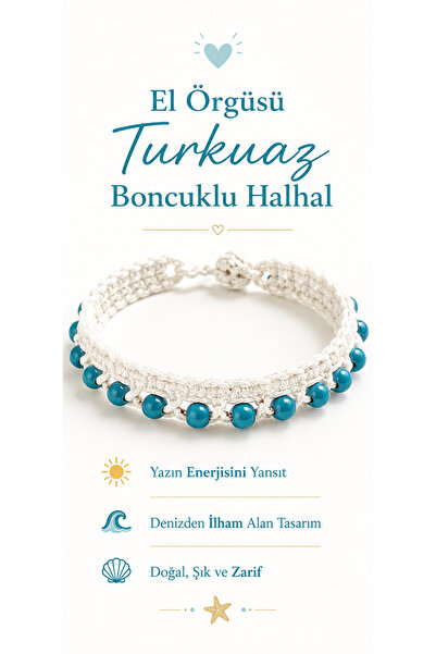 NEHOLİA Hand Knitted Anklet Women's Anklet Beaded Pearl-Colored Wedding Dress...