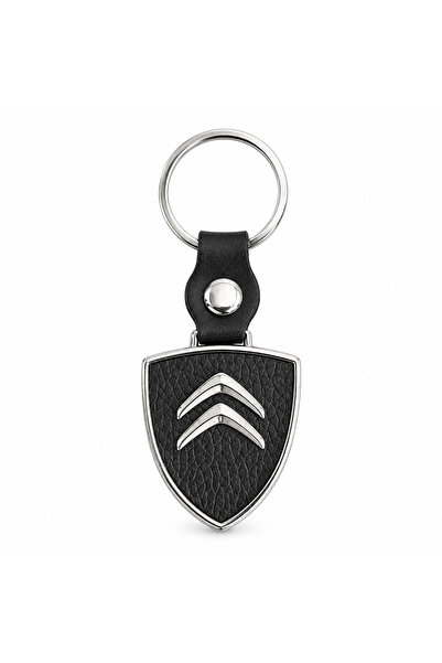 Baghes Breloc auto din piele metalică cu logo Citroen, dimensiune 9cm x 3.5cm...
