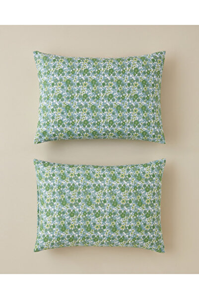 English Home Petty Chic Kolay Ütülenir 2'li Yastık Kılıfı 50x70 cm Yeşil