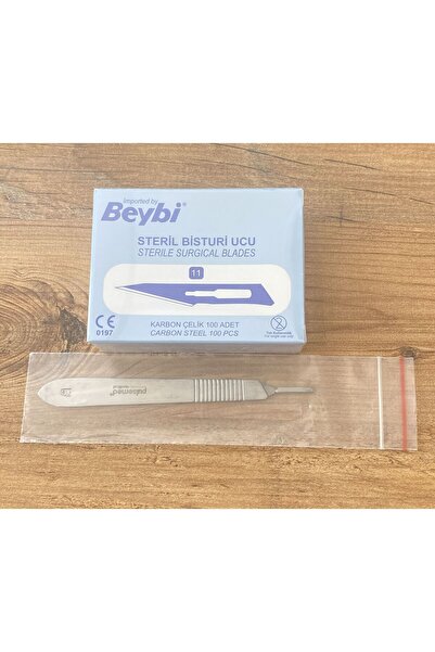 Beybi OPERASYON KESİM UCU NO: 11+SAPI NO:3 (steril) (100 ADET) PASLANMAZ ÇELİK