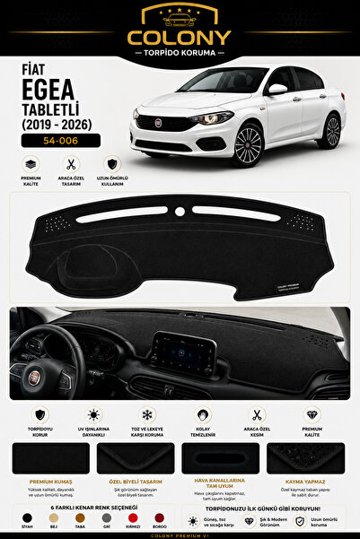 COLONY Fiat Egea Tabletli Torpido Örtüsü Ön Göğüs Koruma Torpido Koruma Tam U...