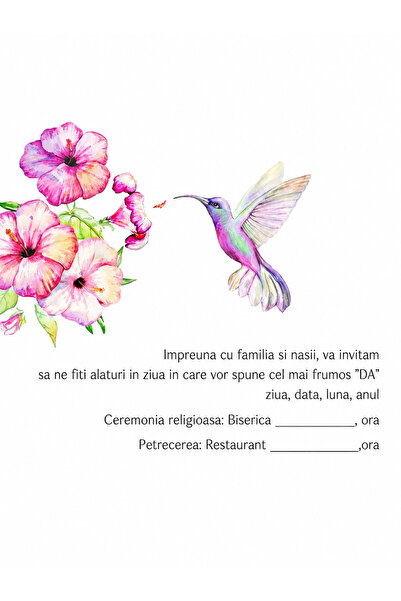 OEM Set Invitatii Nunta M61, Carton, Multicolor, 10x15 cm, 10 buc