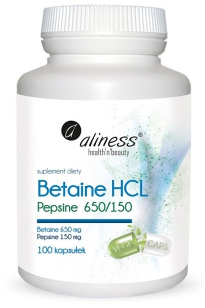 Aliness Betaina Hcl + Pepsyna 100 Capsule