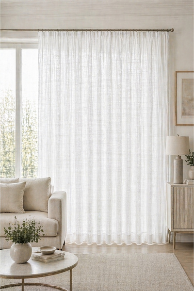 Premier Home Dore Beyaz Tül Perde 300X260 Pilesiz