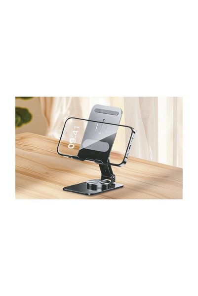 Sunix Stand-21 High Quality Metal 360 Rotatable Adjustable Phone and Tablet Holder Tabletop Stand Black