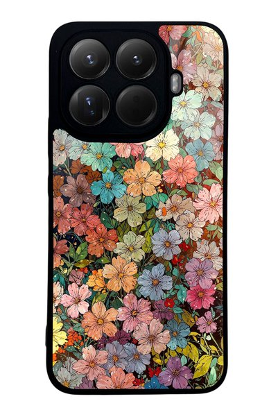 Spoyi حافظة هاتف Xiaomi Mi 15T Pro بتصميم نسيج الزهور اللامع